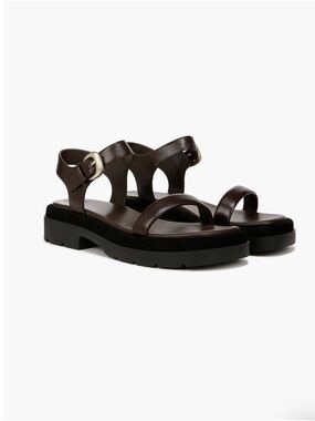 Vince Heloise Platform Brown Leather Women’s Sandal Size 9.5 NIB